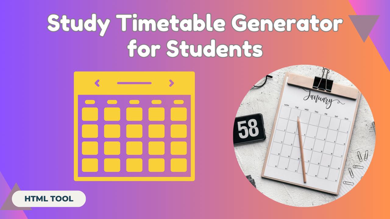 Study Timetable Generator for Students