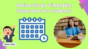 Online free Study Timetable Generator